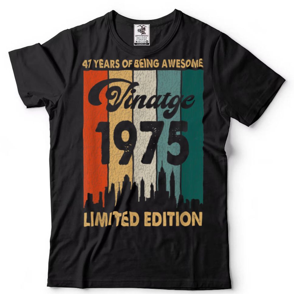 Vintage 1975 47th Birthday Retro 47 Years Of Being Awesome T Shirt Hoodie