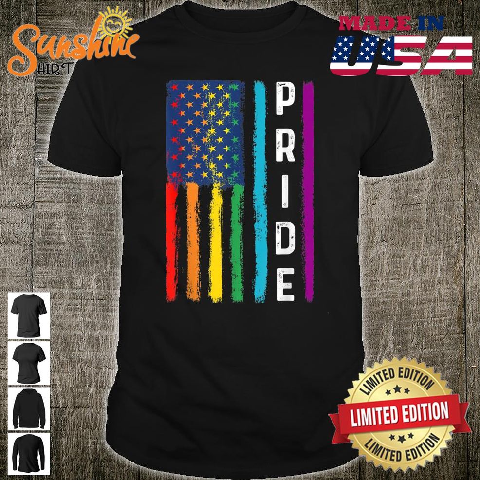 Vintage American Flag LGBT Pride Gay Lesbian Transgender Shirt
