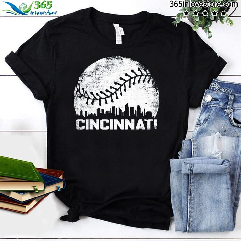 Vintage CincinnatI Baseball Ohio Skyline Shirt