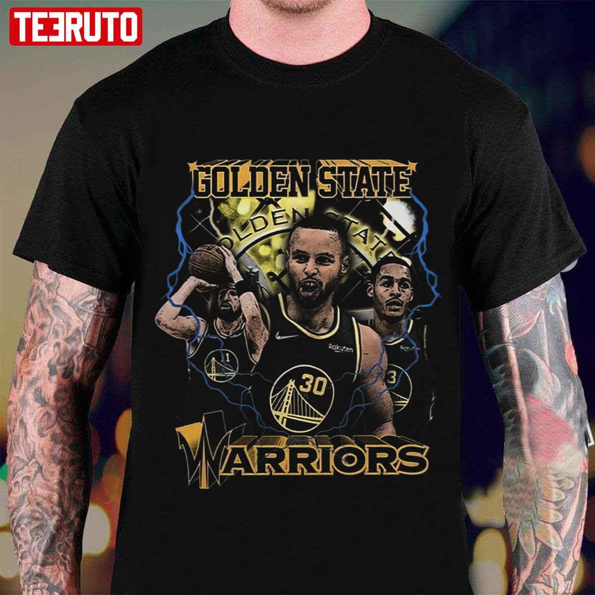Vintage Golden State Warriors 90s Style Stephen Curry Klay Thompson Jordan Poole Unisex T-Shirt
