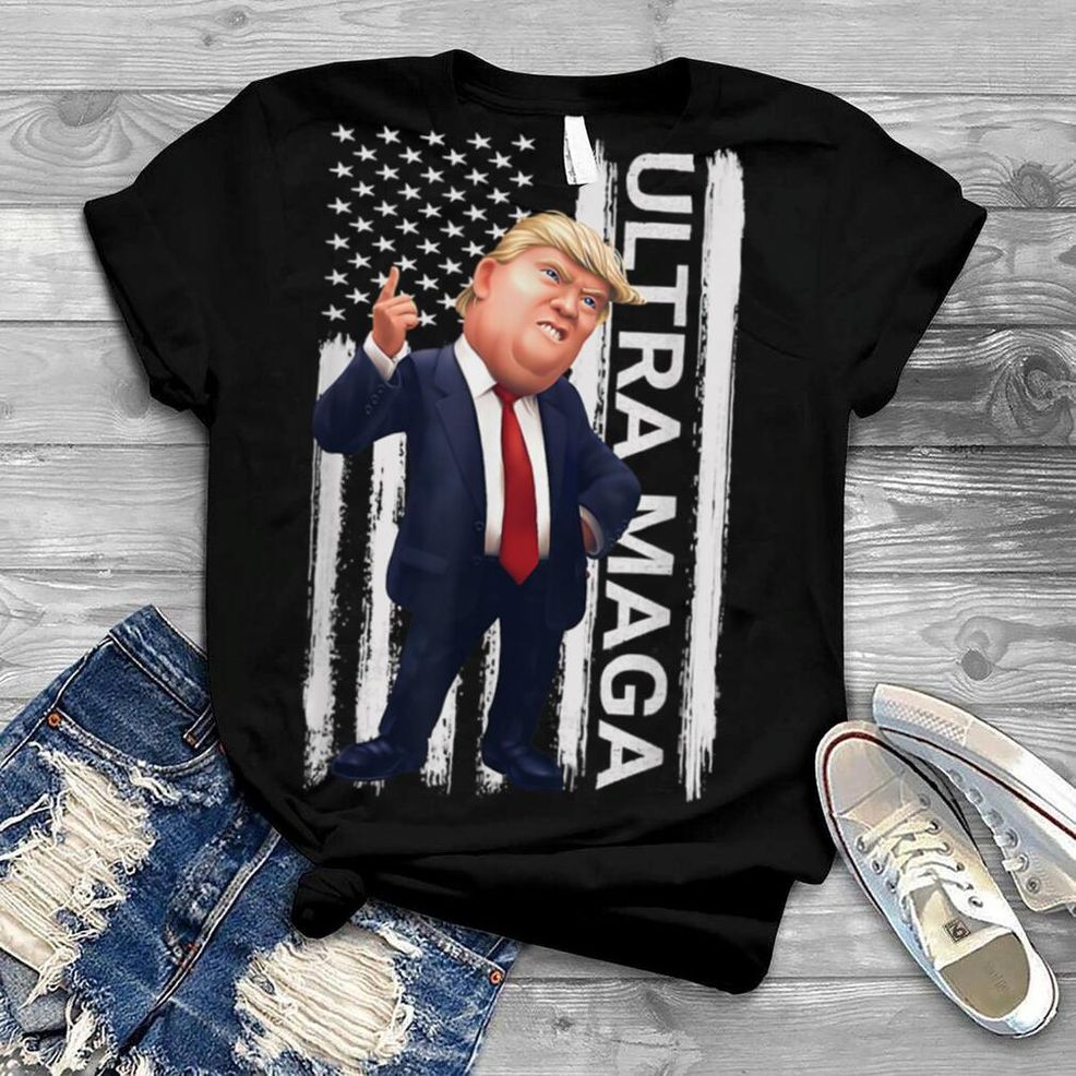 Vintage Grunge MAGA American Flag Pro Trump Ultra Maga T Shirt B0B1H7ZKV6