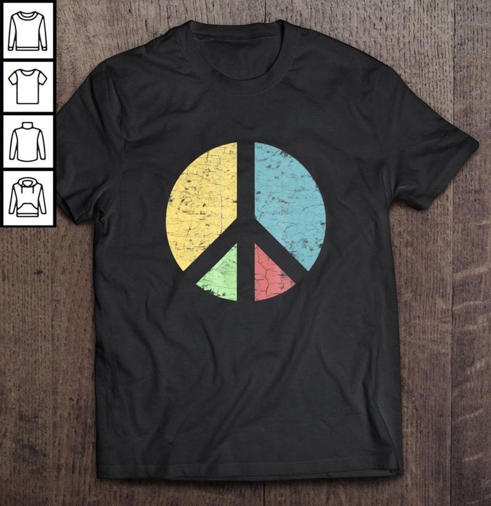 Vintage Inverse Peace Symbol Hippie 1960’S 70’S T Shirt