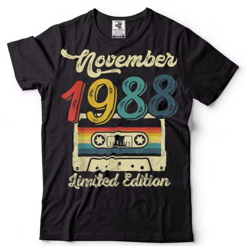 Vintage November 1988 Cassette 33rd Birthday Decorations T Shirt