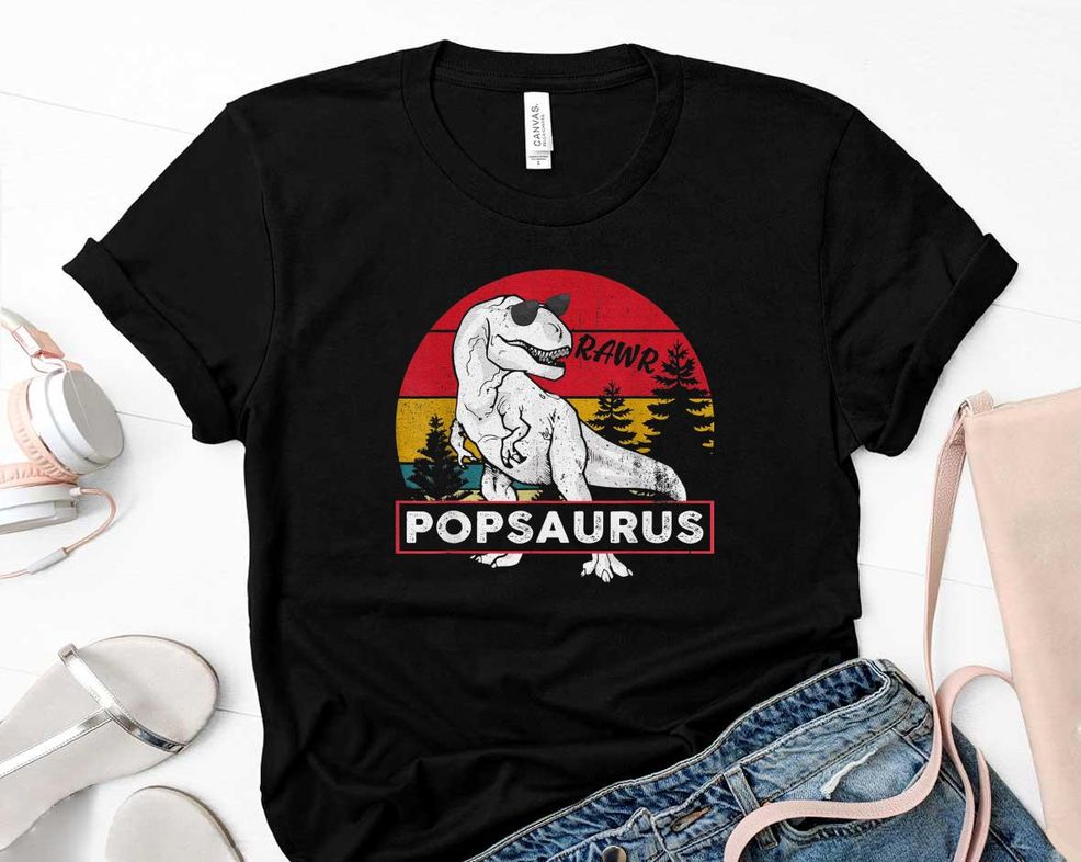 Vintage Popsaurus Father Day Vintage Retro Shirt