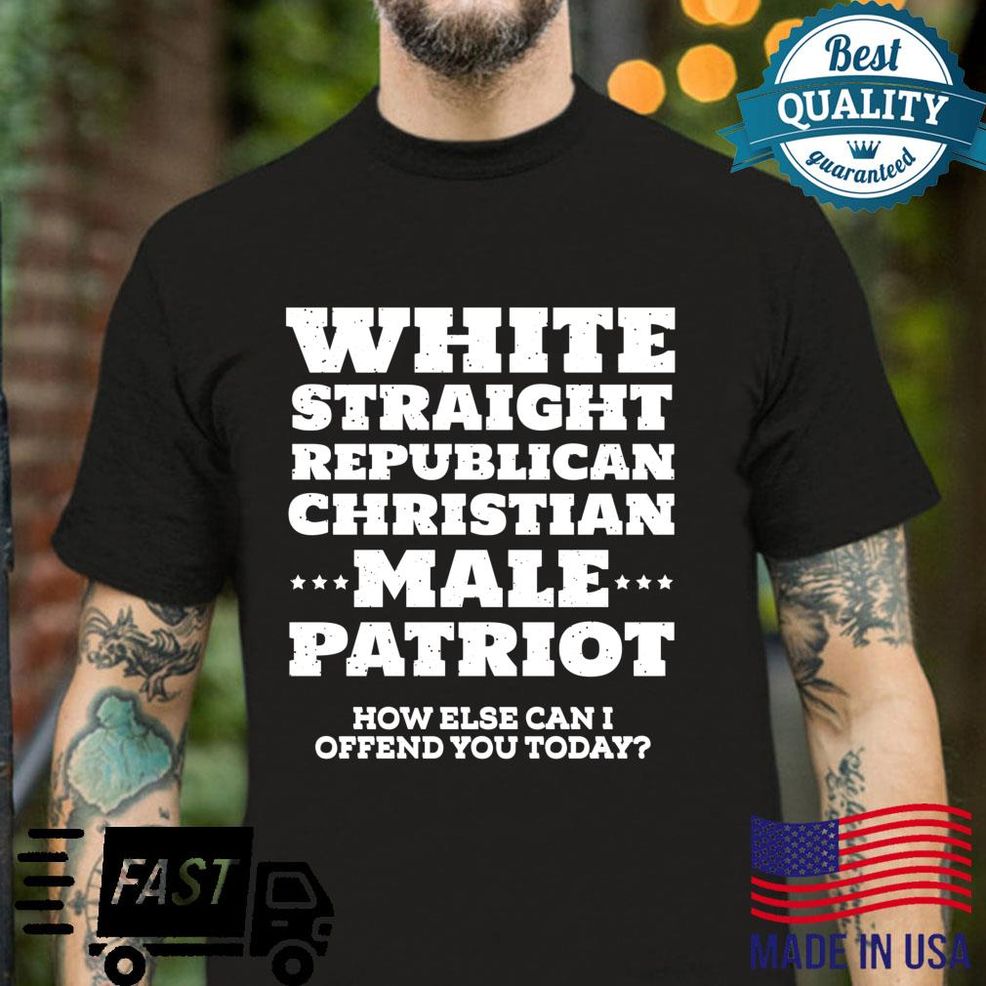 Weiß, Gerade, Republikanisch, Christlich, Männlich, Patriott Langarmshirt Shirt