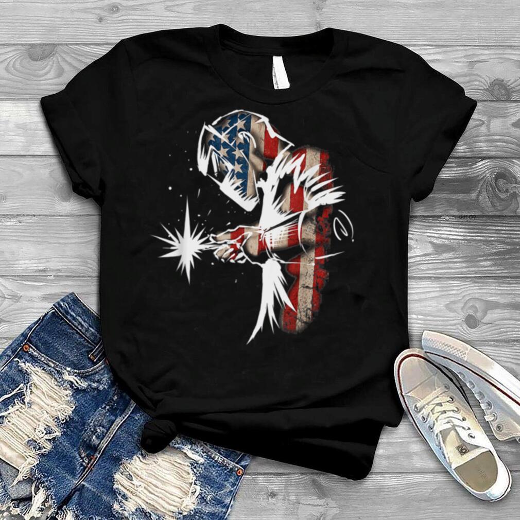 Welder American Flag USA Patriotic 4th Of July Mens Vintage T Shirt