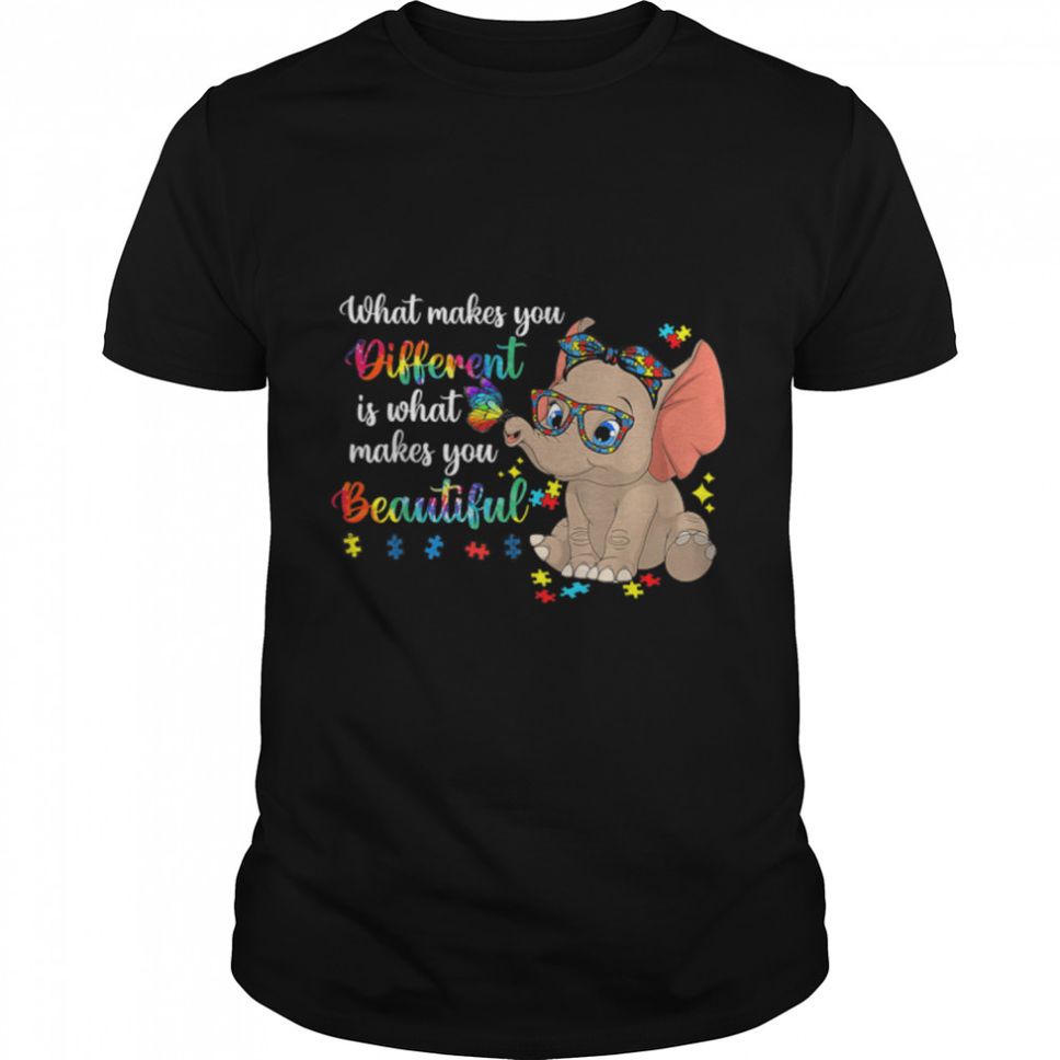 What Makes You Different Autism Awareness Kids Elephant Mom T Shirt B09W5V969M