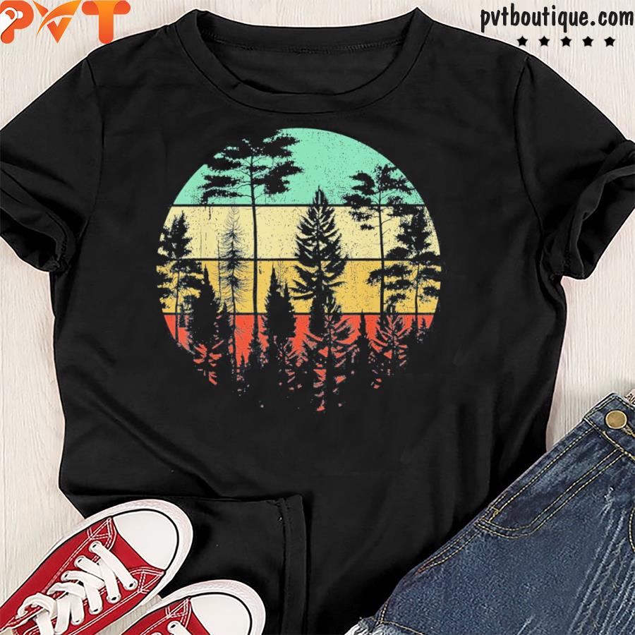 Wildlife trees outdoors nature retro forest shirt
