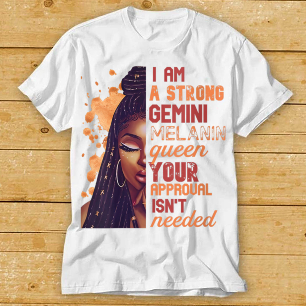 Womens I Am Strong Gemini Melanin Queen Cute Birthday V Neck T Shirt Hoodie shirt