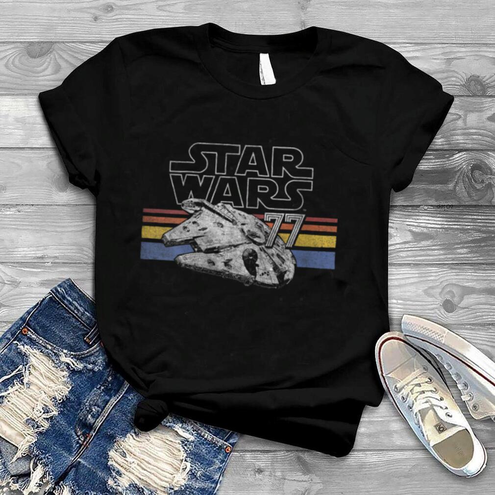 Womens Star Wars Retro Falcon Stripes T Shirt