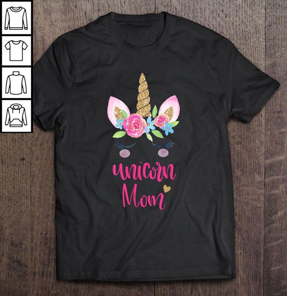 Womens Unicorn Mom Birthday Shirt Matching Family Party Group Gift Shirt