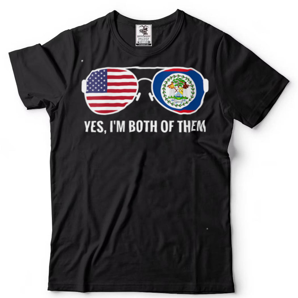 Womens USA Belize Flag Sunglasses Belizean Americans V Neck T Shirt