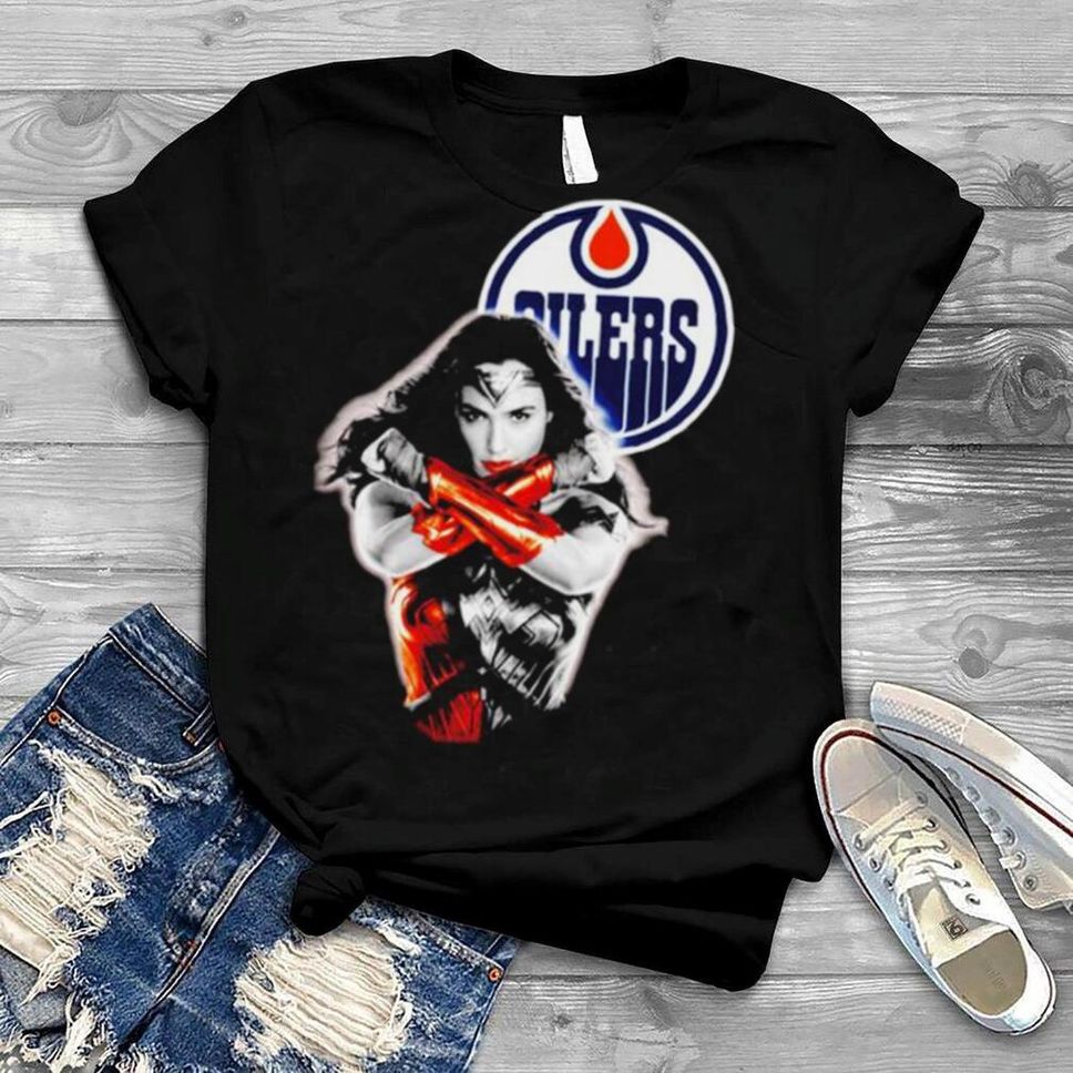 Wonder Woman Logo Edmonton Oilers T Shirt