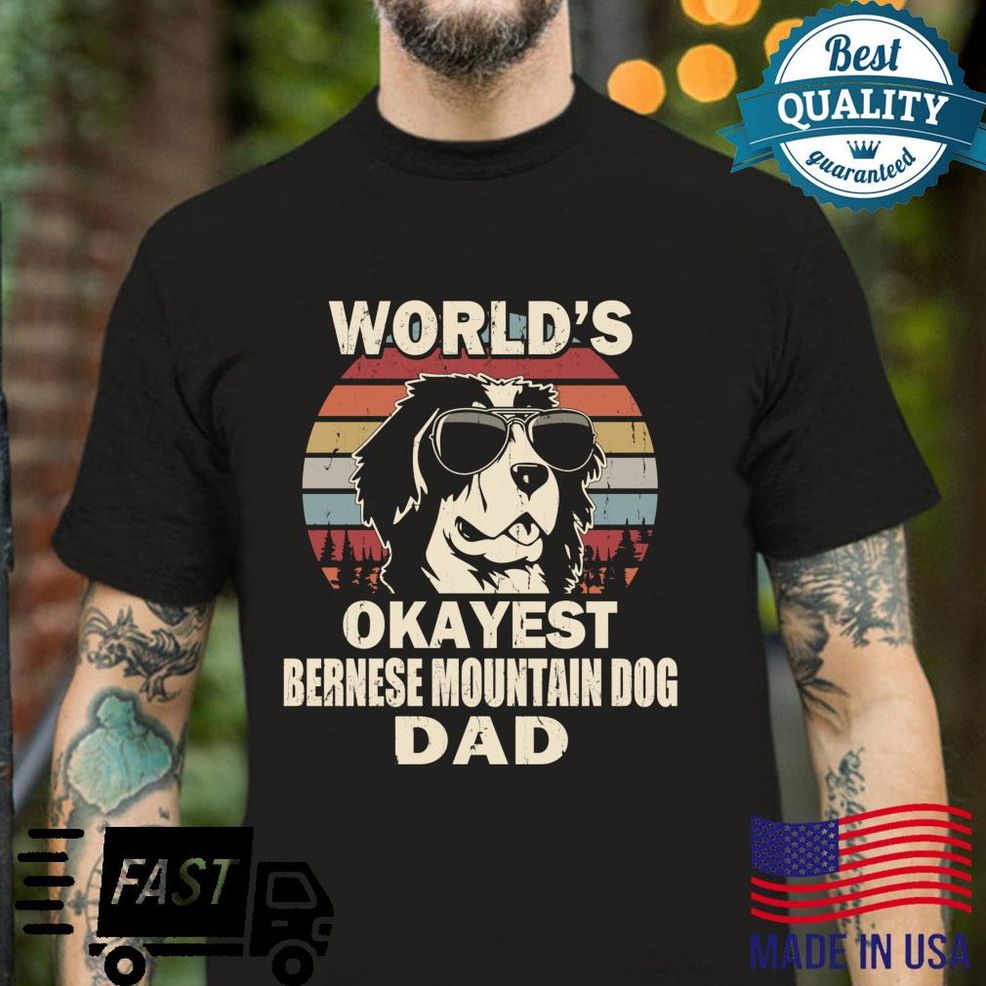 World's Okayest Bernese Mountain Dog Dad Vintage Retro Langarmshirt Shirt