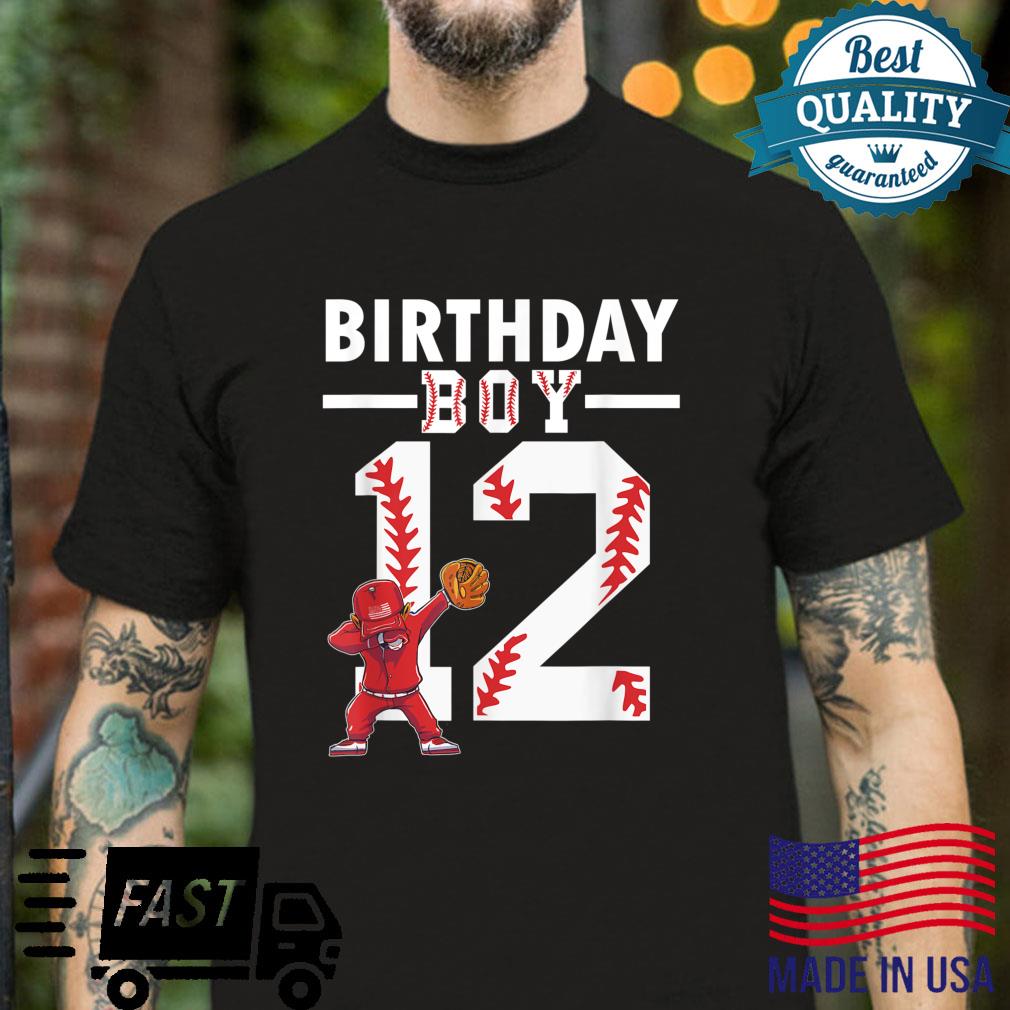 12 Years Old Boy Baseball Player 12th Birthday Shirt