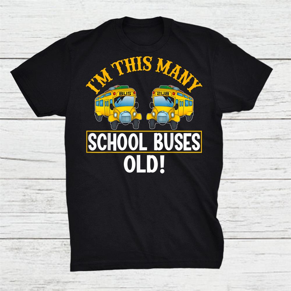 2 Year Old Gift 2nd Birthday For Kids Boys Funny School Bus Shirt