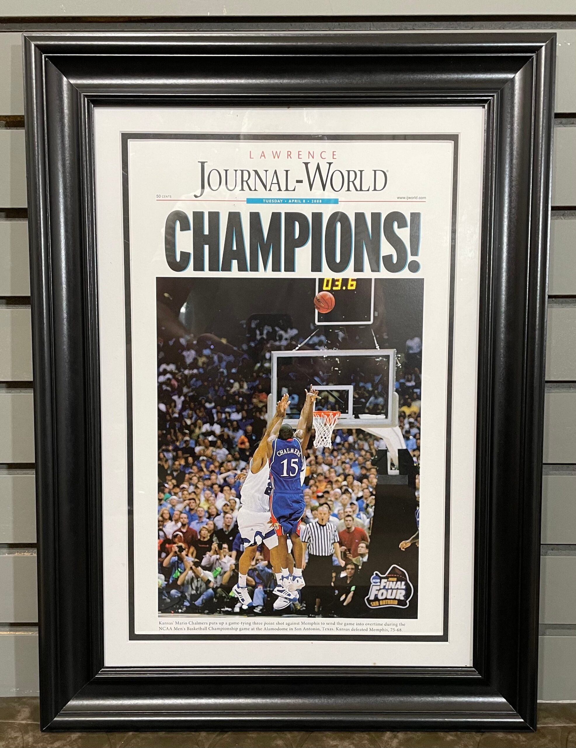 2008 Kansas Jayhawks NCAA College Basketball Champions No Framed Poster
