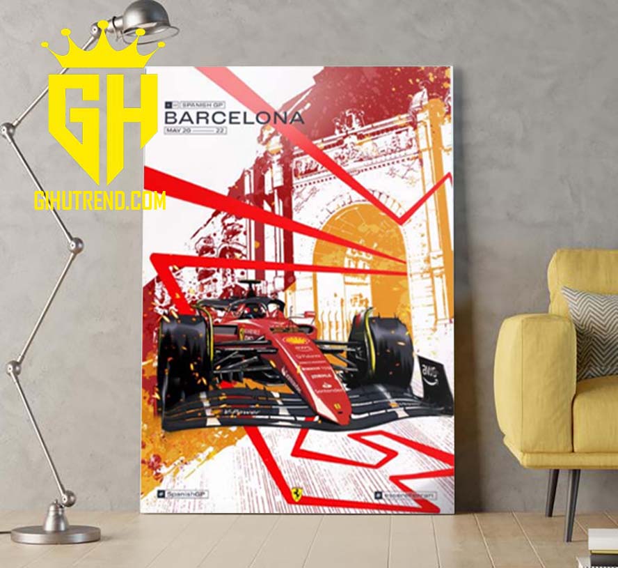 2022 Scuderia Ferrari F1 Spanish GP Barcelona Poster Canvas