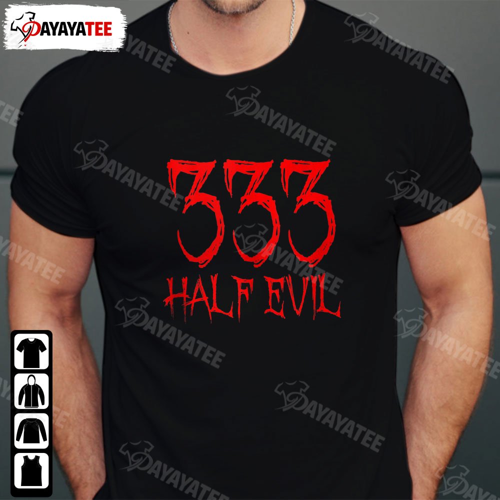 333 Half Evil Halloween Horror Shirt Tank Top Funny Spooky Satanic Joke