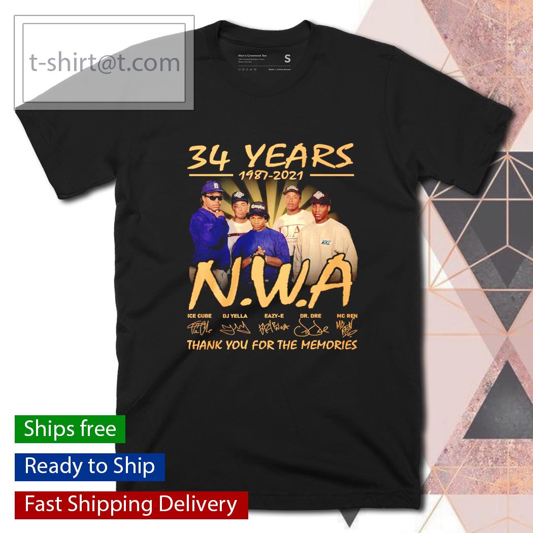 34 years 1987 2021 NWA thank you for the memories shirt
