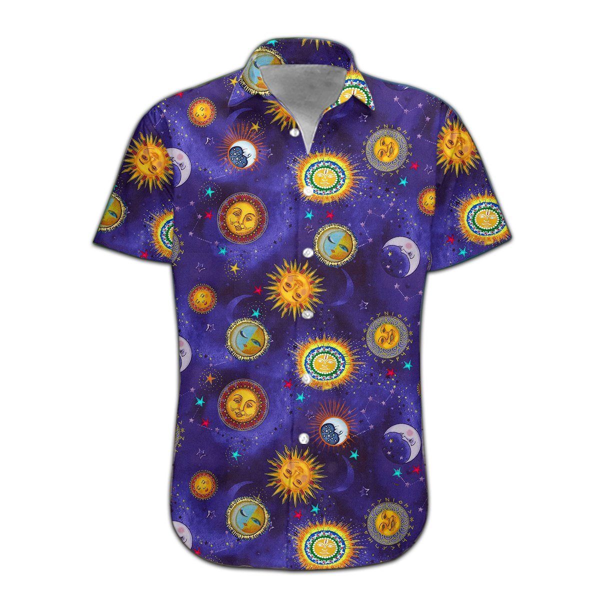 3D Sun And Moon Hippie Hawaii Shirt