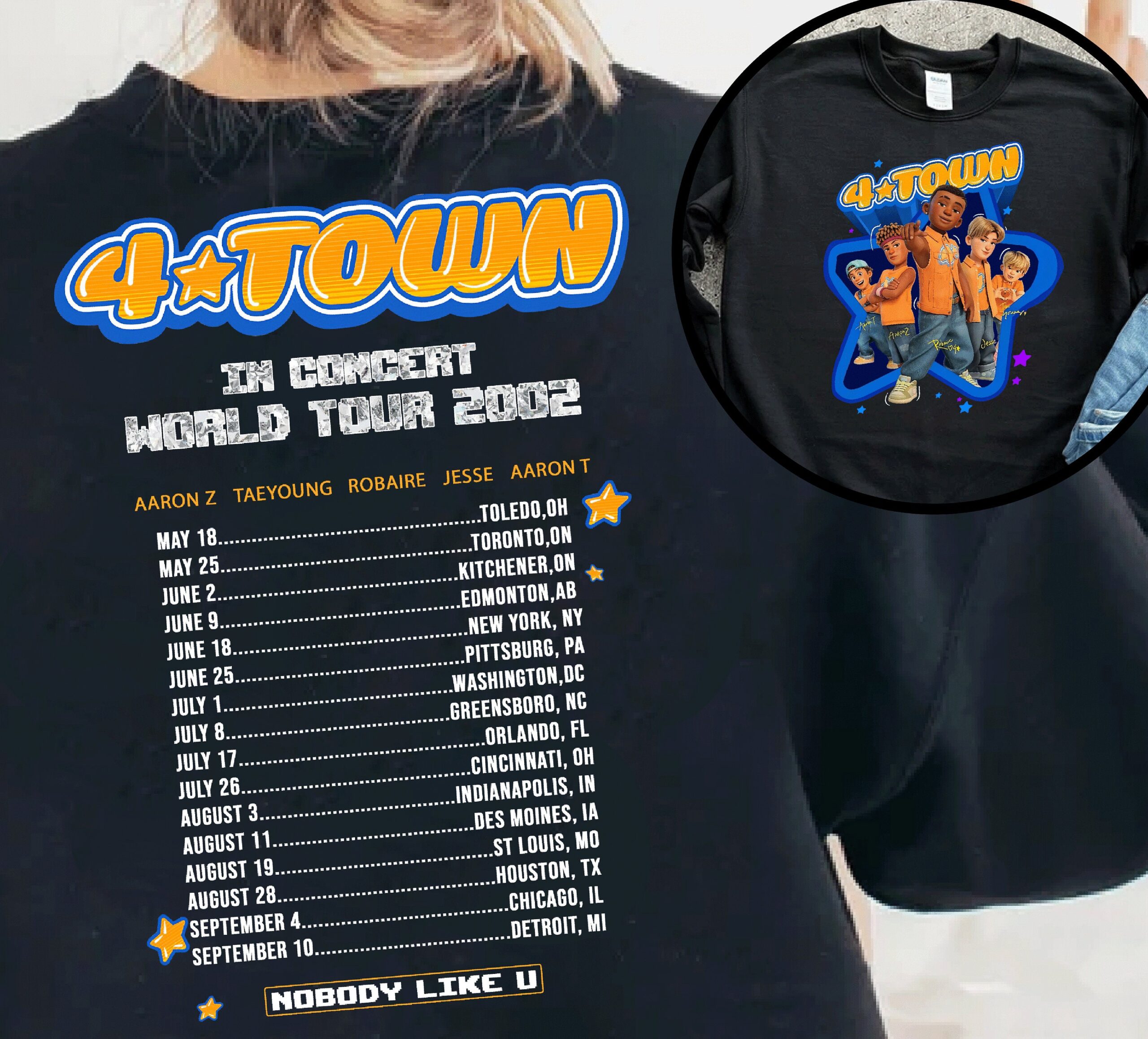 4 town world tour shirt