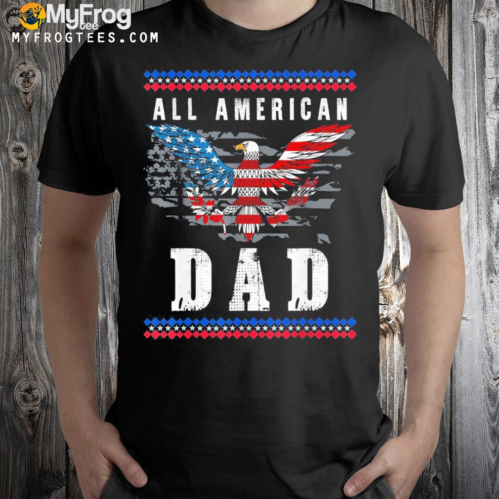 4th of july American flag dad shirt