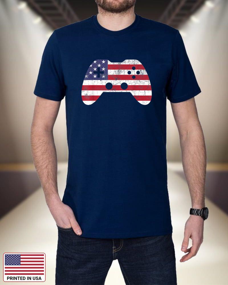 4th Of July T Shirt Video Game Gamer Kids Boys Men USA ZUveW
