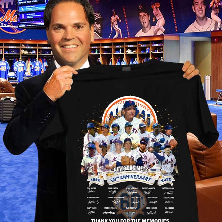 60th Anniversary 1962 2022 New York Mets Thank Memories Signed Shirt