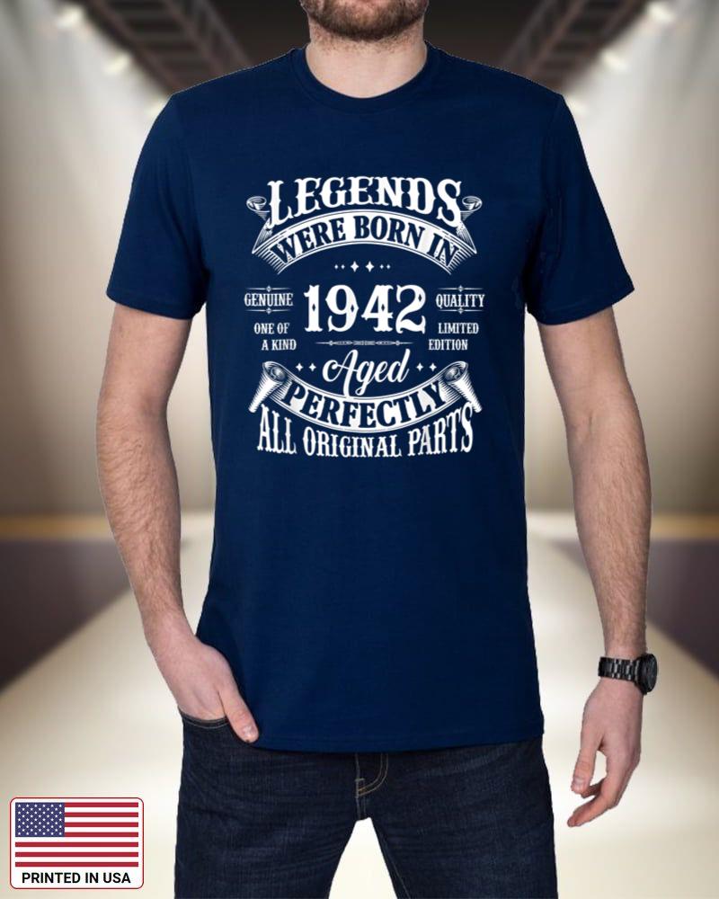 80th Birthday Tee Vintage Legends Born In 1942 80 Years Old gzRsm