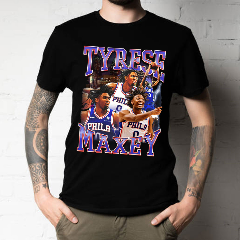 90’s Vintage Tyrese Maxey Philadelphia 76ers Star Basketball Player Unisex T-Shirt