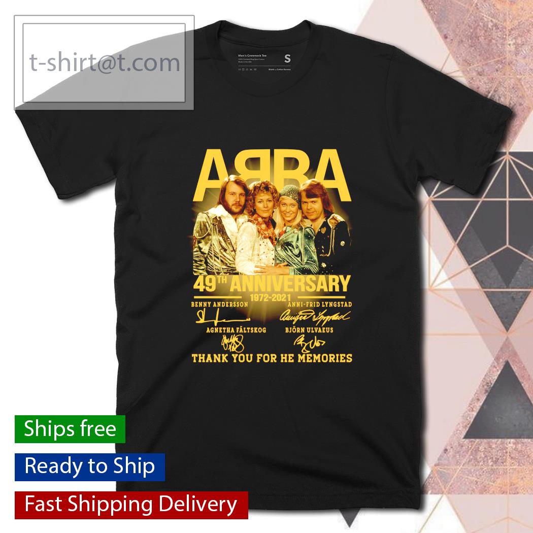 ABBA 49th anniversary 1972 2021 thank you for the memories shirt