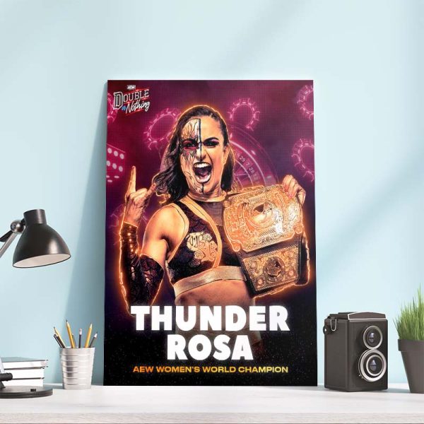 AEW Double or Nothing Thunder Rosa AEW Womens World Champion Home Decor Poster Canvas