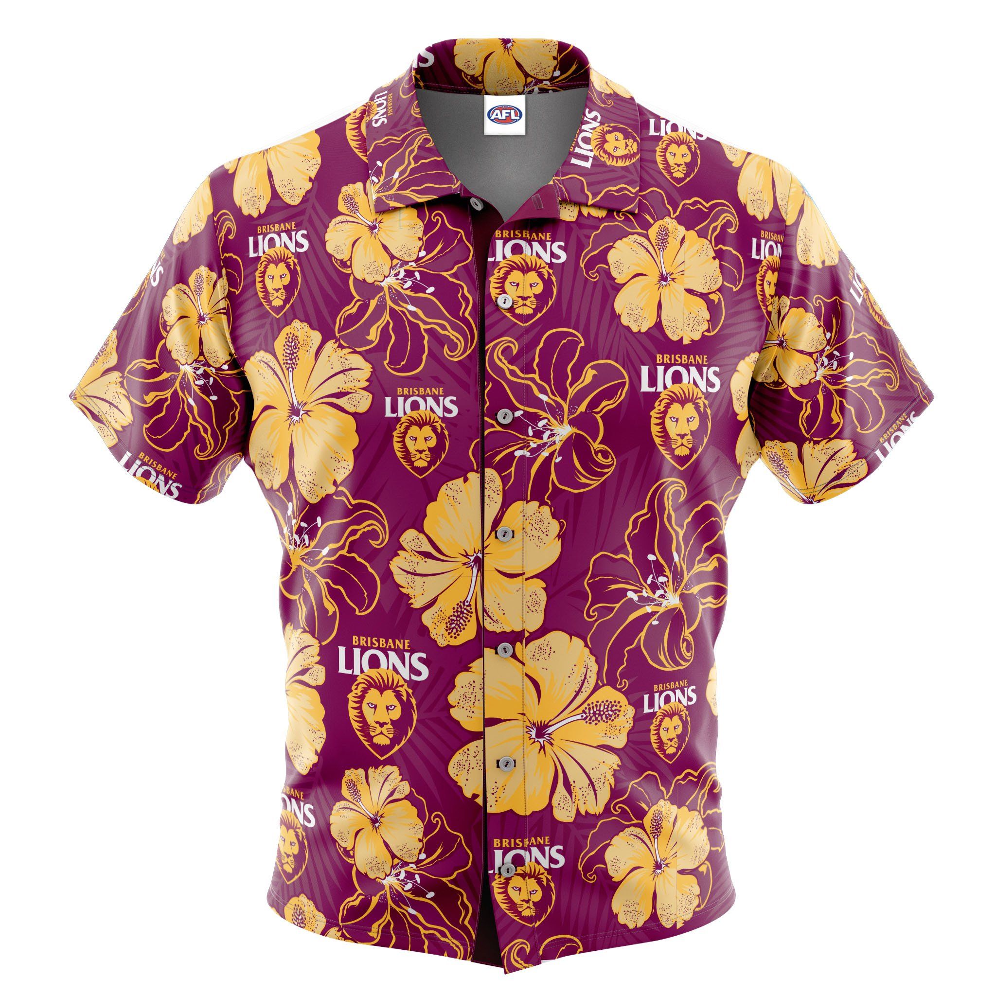 Afl Brisbane Lions ‘floral’ Hawaiian Shirt