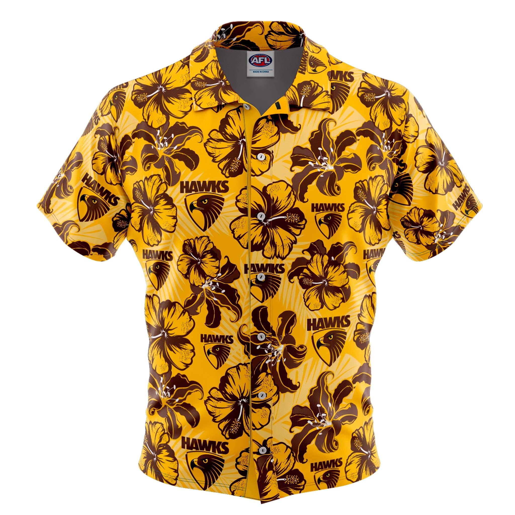 Afl Hawthorn ‘floral’ Hawaiian Shirt