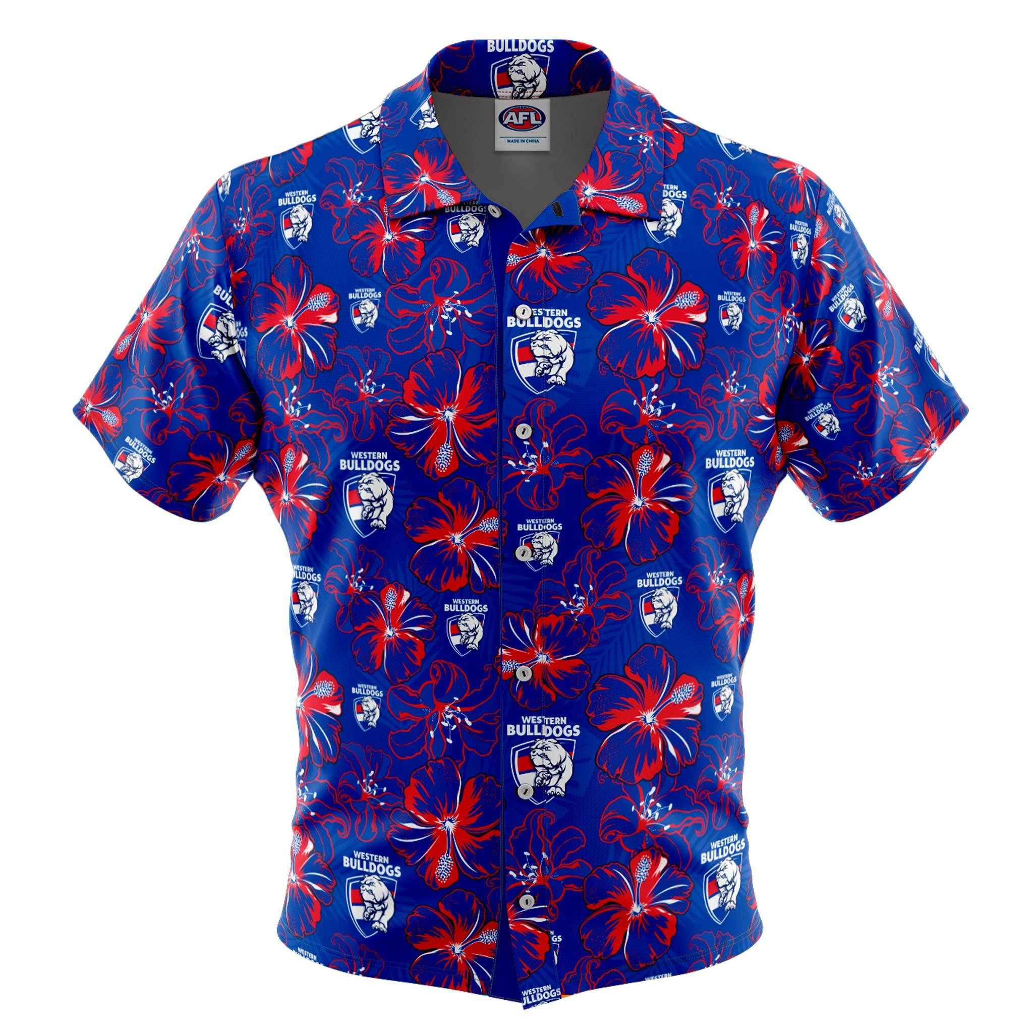 Afl Western Bulldogs ‘floral’ Hawaiian Shirt