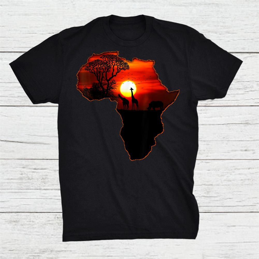 Africa Map Of Africa Tee South African Sunset Safari Shirt