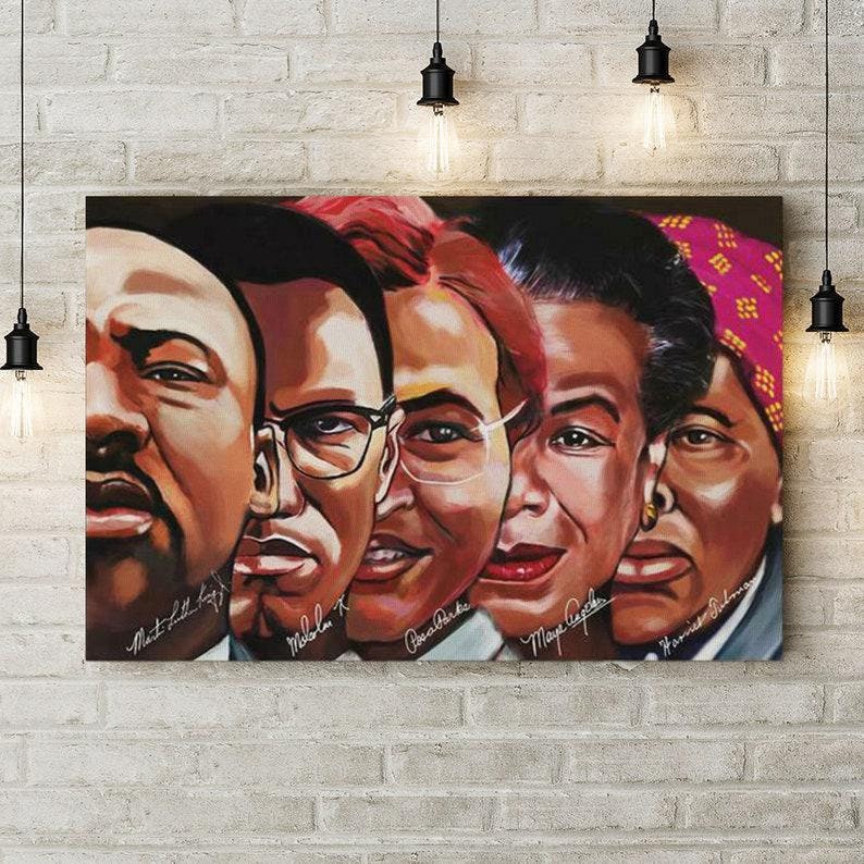 African American Black Leaders Lives Matter Canvas Art Poster
