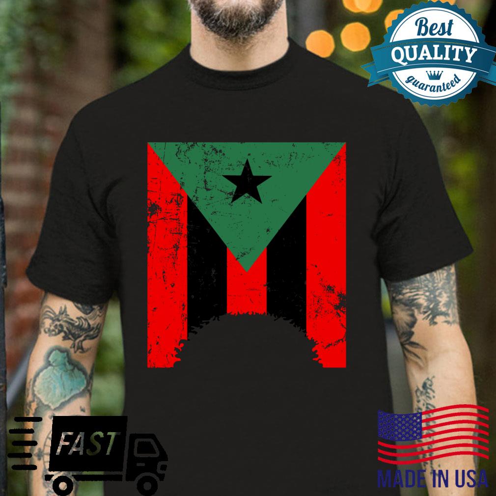 Afro Boricua Flag Puerto Rico Africa Roots Pride Shirt