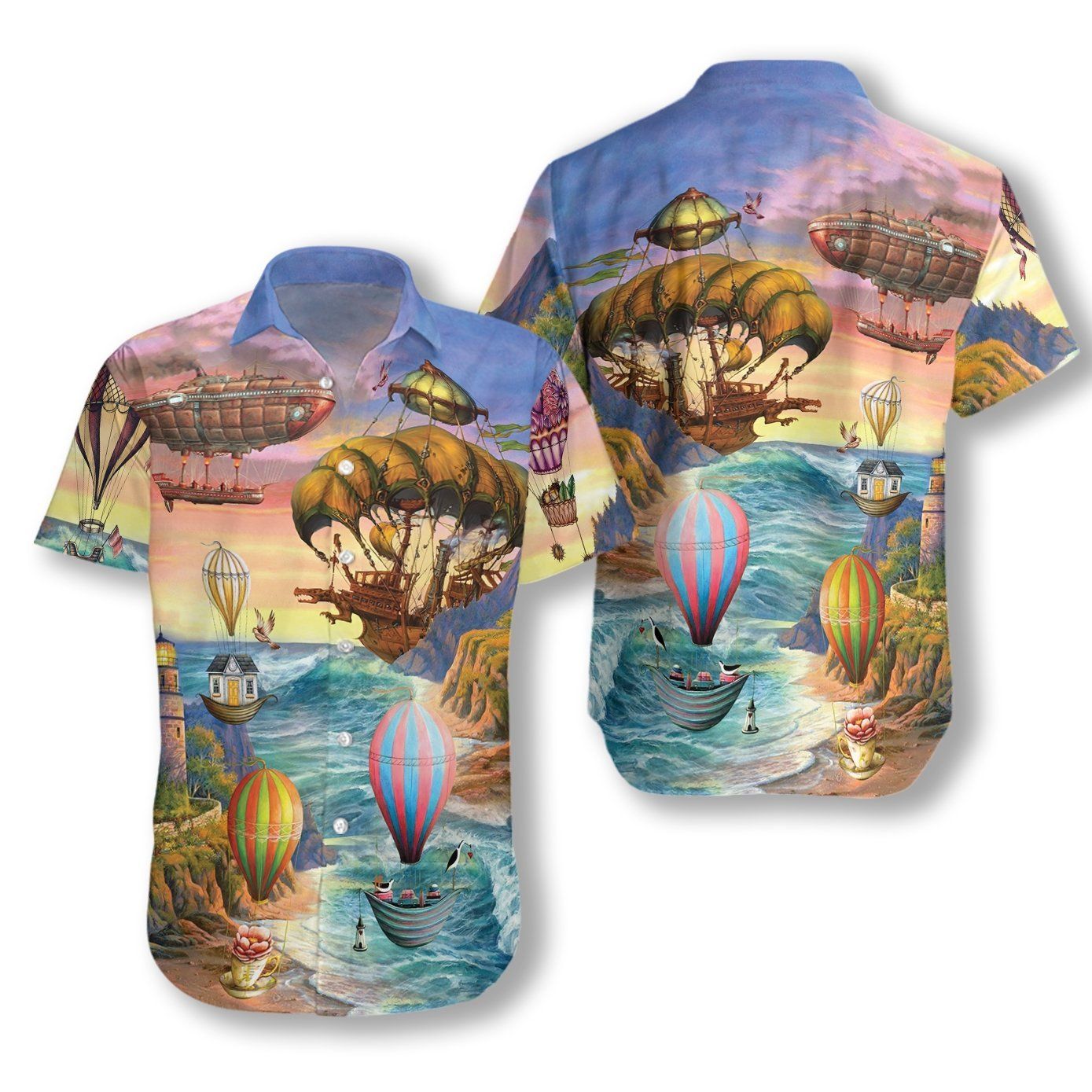 Air Balloon Steampunk Ez15 1611 Hawaiian Shirt