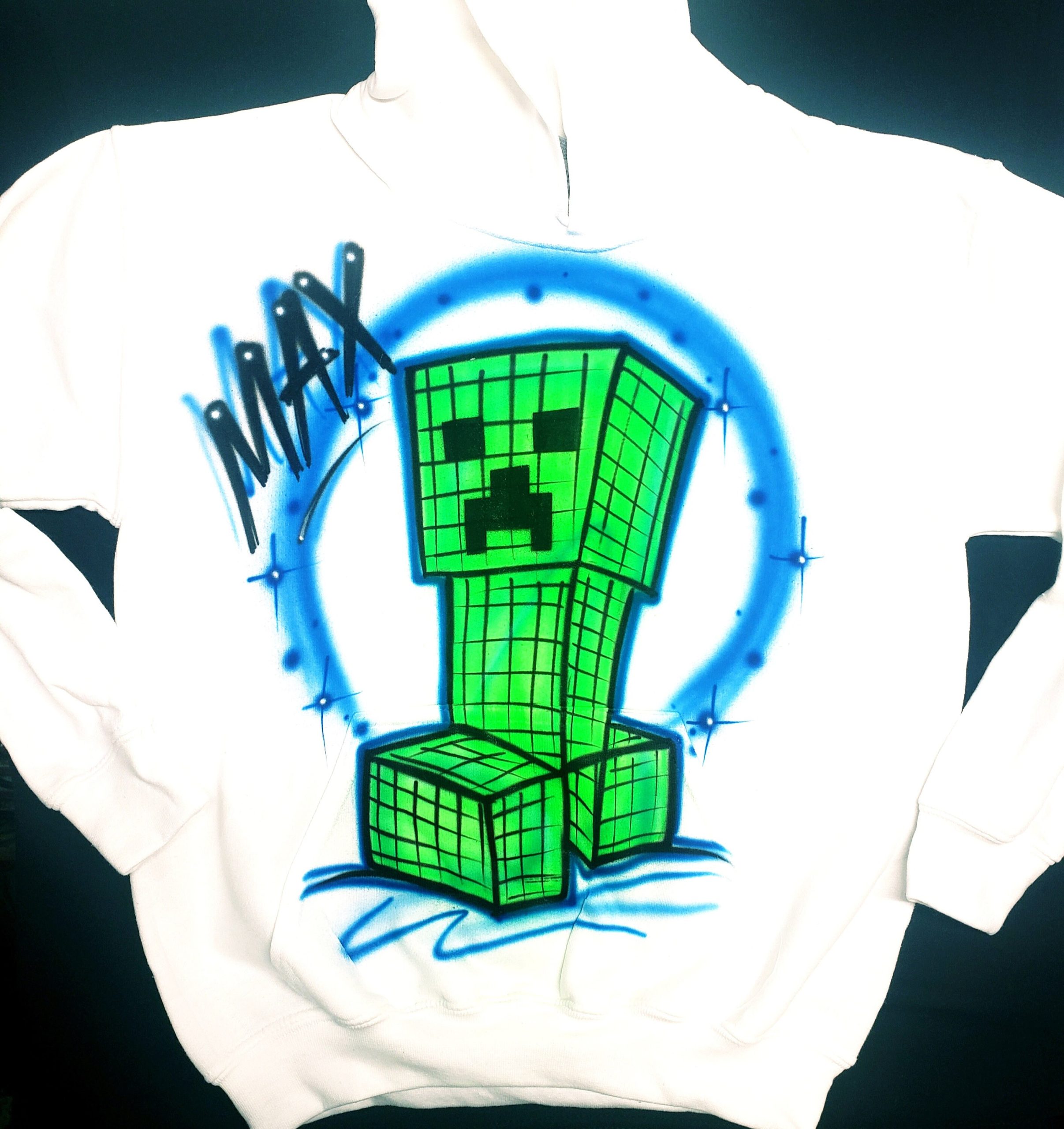 Airbrushed Minecraft Creeper Inspired Hoody Unisex T-Shirt