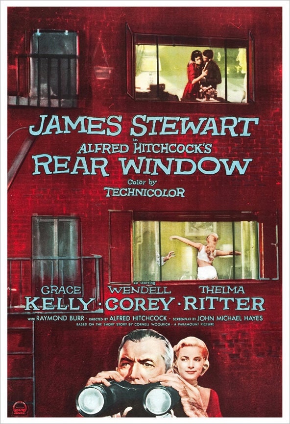 Alfred Hitchcock - Rear Window - Movie Poster print - redPlanetGraphics