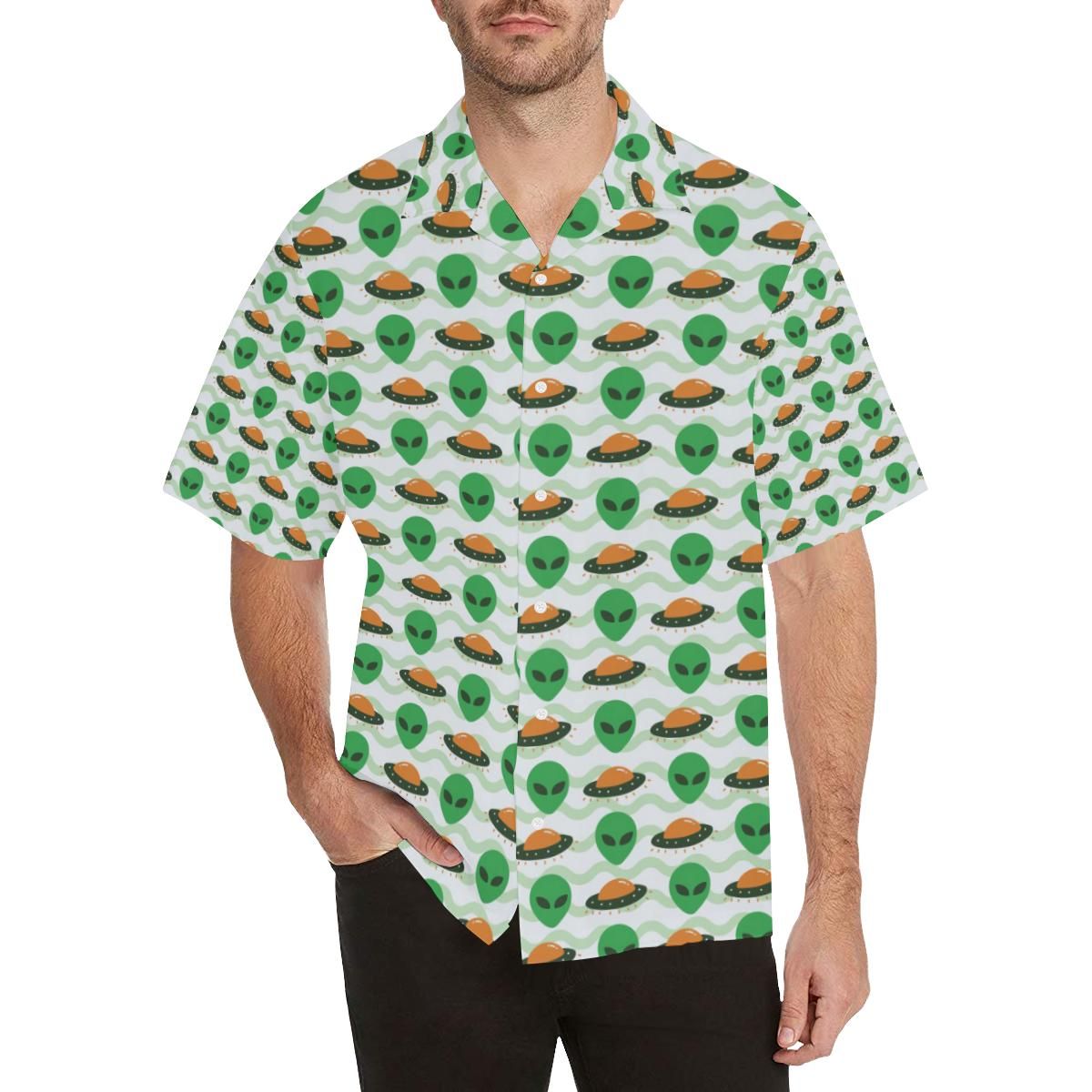 Alien Pattern Print Design 02 Men’s All Over Print Hawaiian Shirt (model T58)