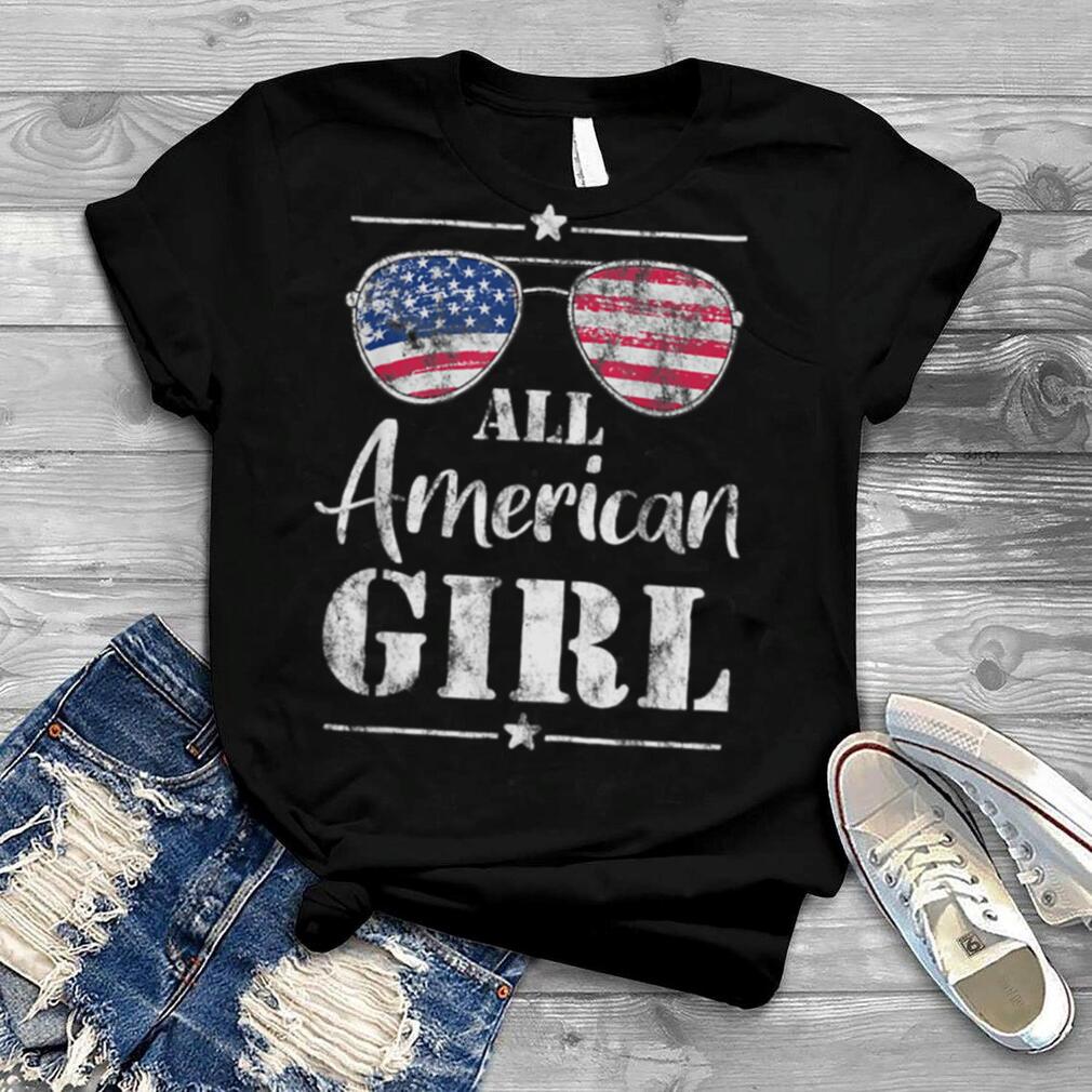 All American Girl 4th Of July Girls Kids Teens Sunglasses T Shirt