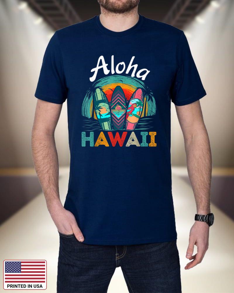 Aloha Hawaiian Surfboard Surfer Retro Summer Sunset Island dfpJI