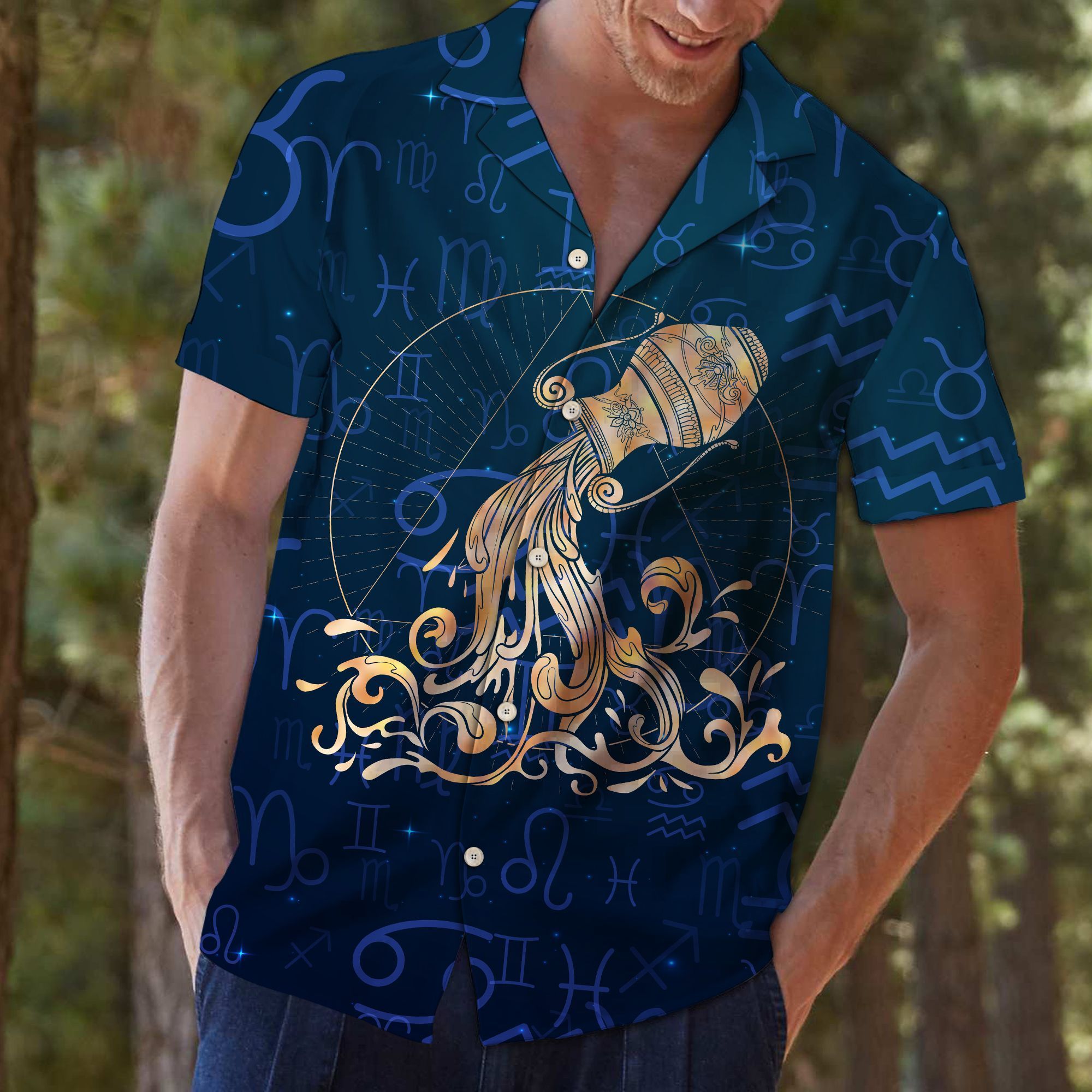 Aloha Shirt Aquarius Zodiac Symbol Ty2007 – Hawaiian Shirt