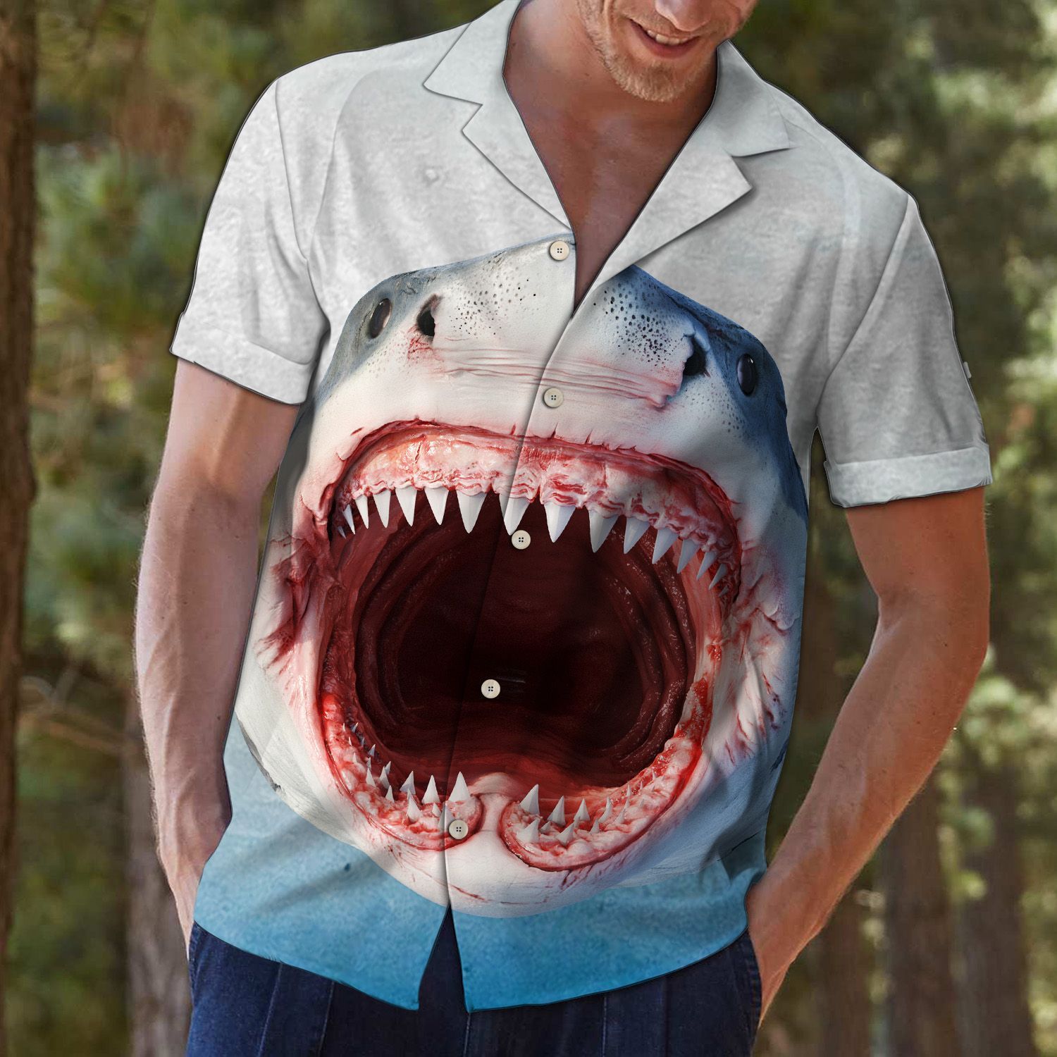 Aloha Shirt Funny Shark D2007 – Hawaiian Shirt