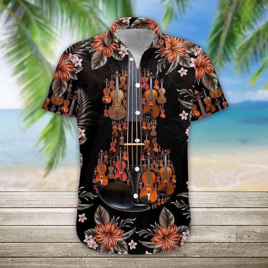 Amazing Combine Violin Hawaiian Aloha Shirts
