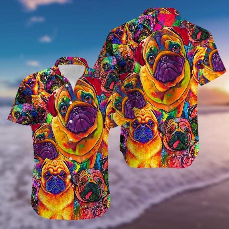 Amazing Galaxy Pug Hawaiian Shirts #1011h