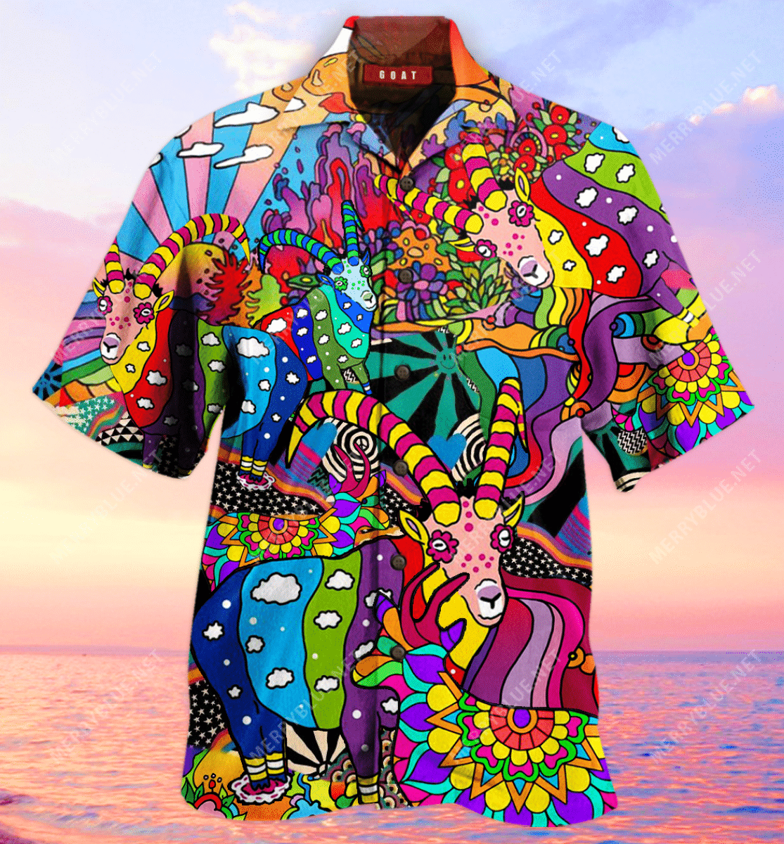 Amazing Goats Hippie Unisex Hawaiian Shirt